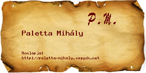 Paletta Mihály névjegykártya