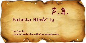 Paletta Mihály névjegykártya